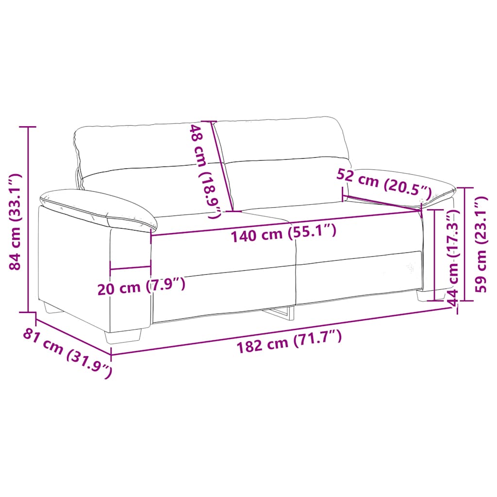 2-personers sofa 140 cm stof brun