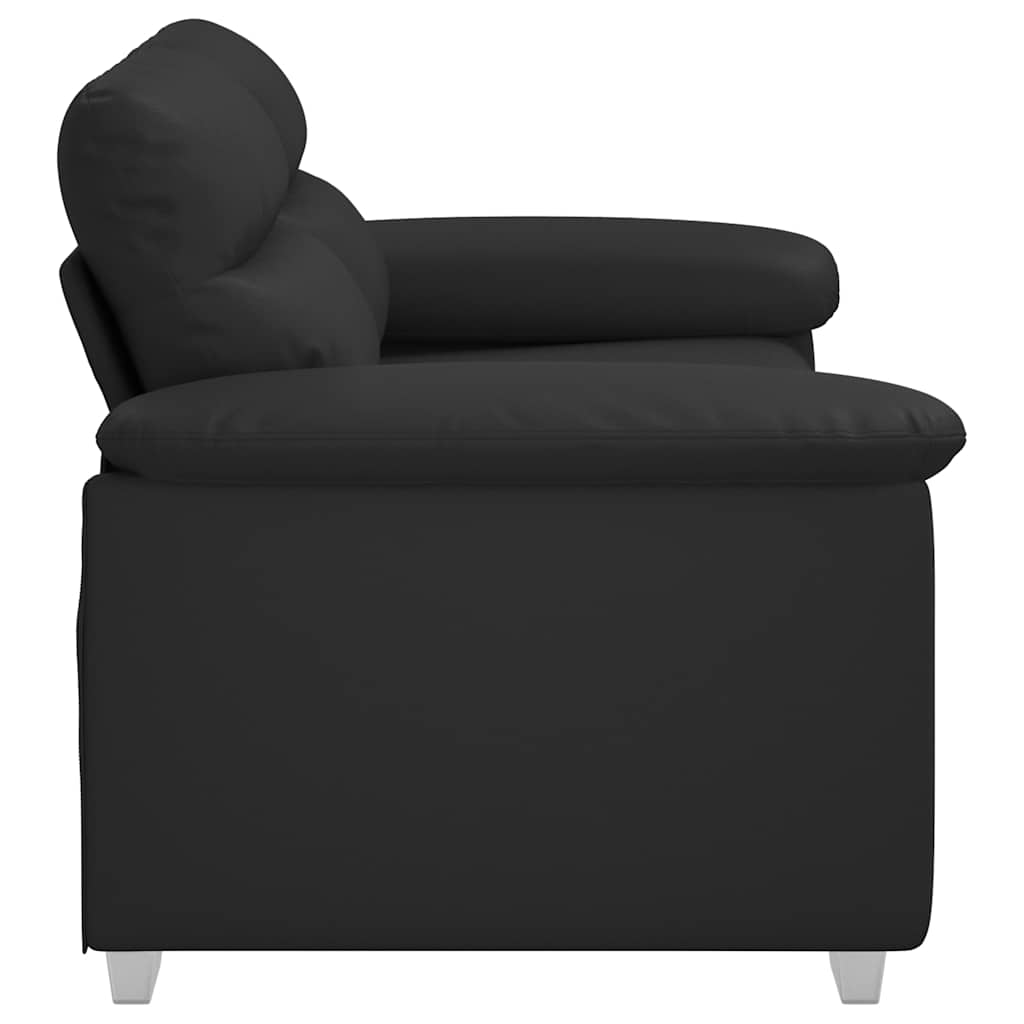 2-personers sofa 120 cm kunstlæder sort
