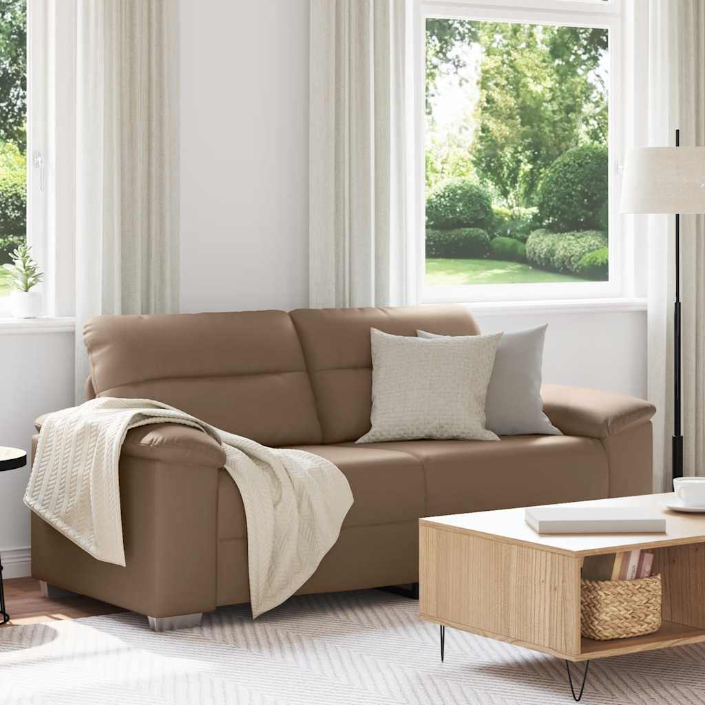 2-personers sofa cappuccino 140 cm kunstlæder