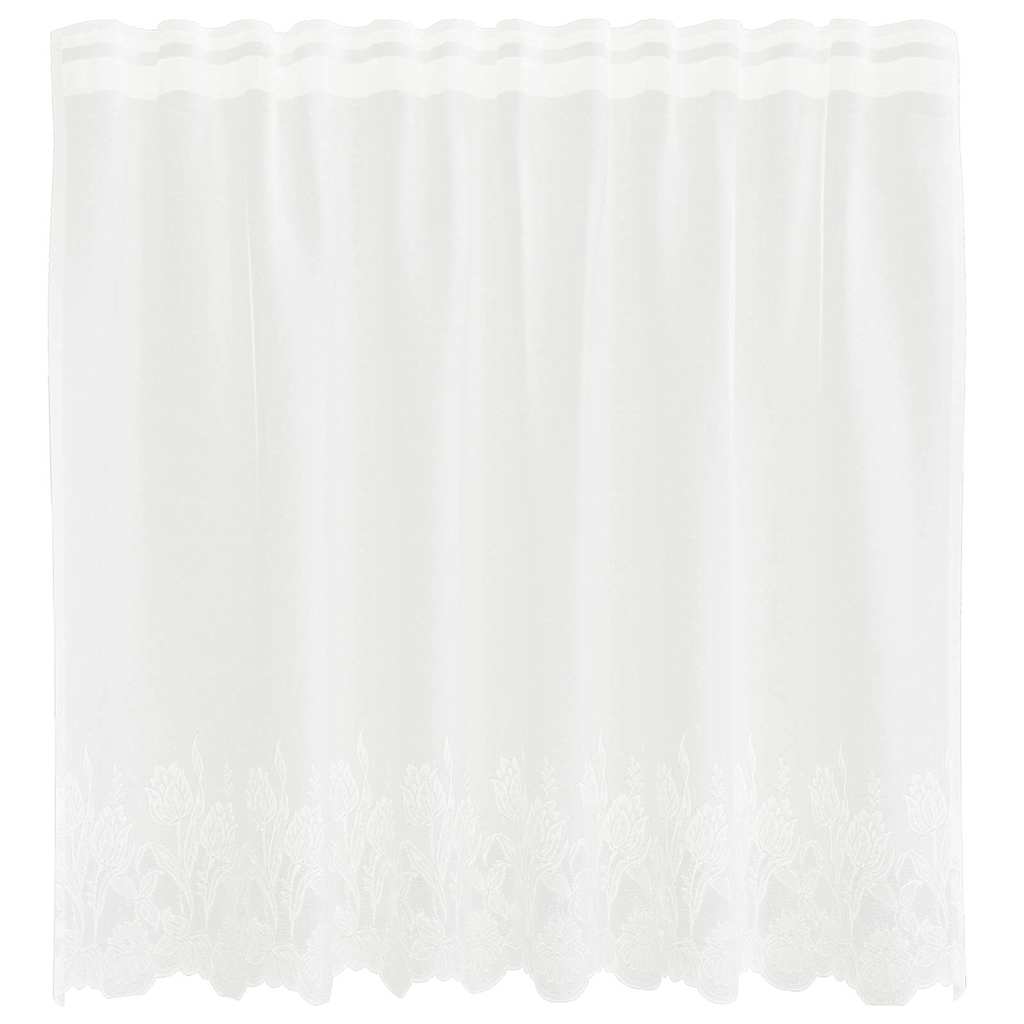 Lace Gardin med gardiner Blomstret Hvid 80 x 150 cm Polyester