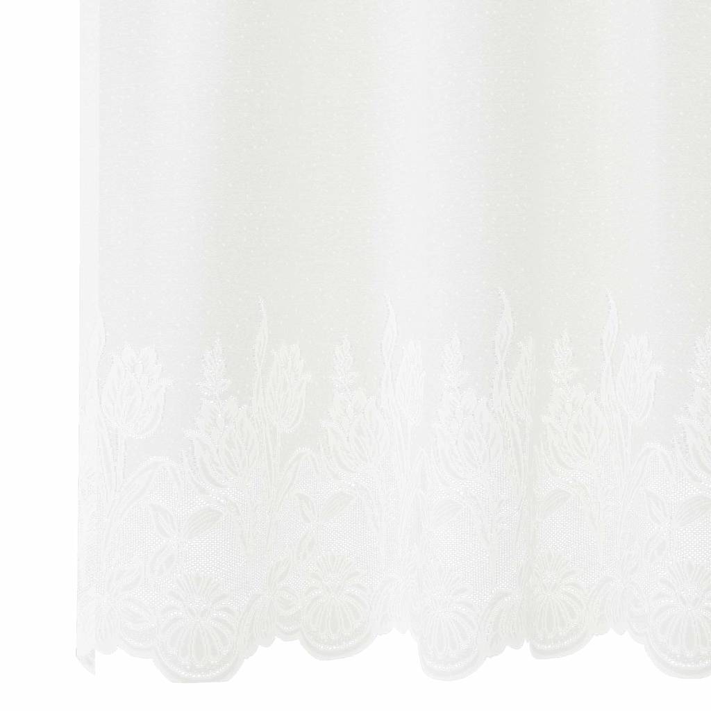 Lace Gardin med gardiner Blomstret Hvid 120 x 500 cm Polyester