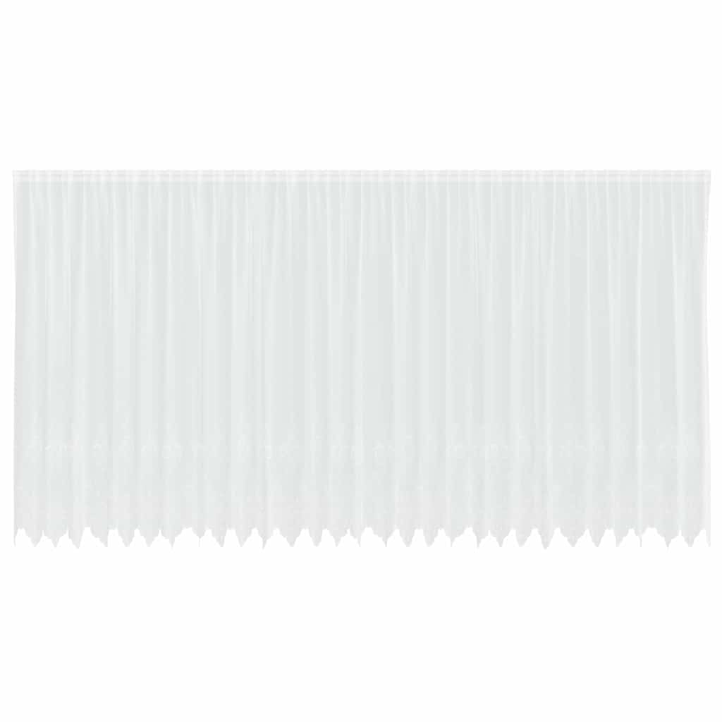 Lace Gardin med gardiner Blomstret Hvid 200 x 750 cm Polyester