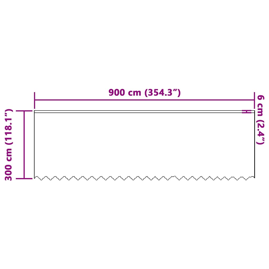 Lace Gardin med gardiner Blomstret Hvid 300 x 900 cm Polyester