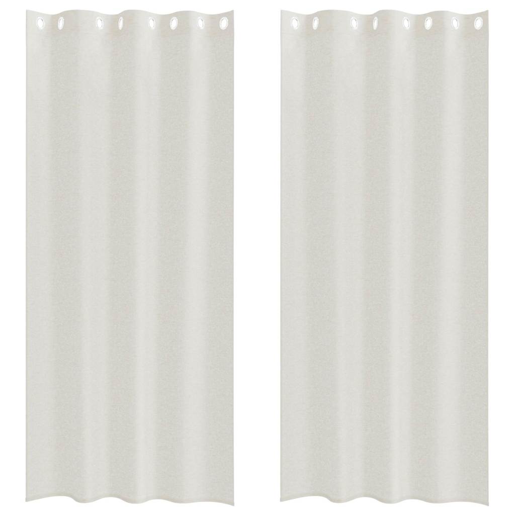 Voile Gardin med gardiner 2 pcs Creme 245 x 140 cm Polyester