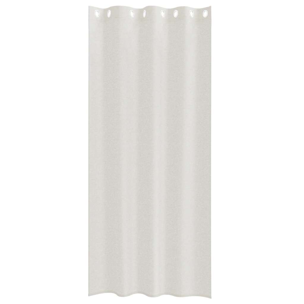 Voile Gardin med gardiner 2 pcs Creme 245 x 140 cm Polyester
