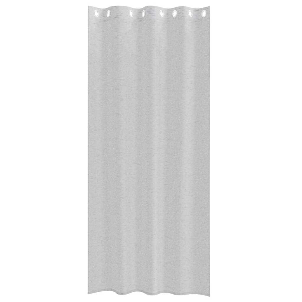 Voile Gardin med gardiner 2 pcs Lysegrå 245 x 140 cm Polyester