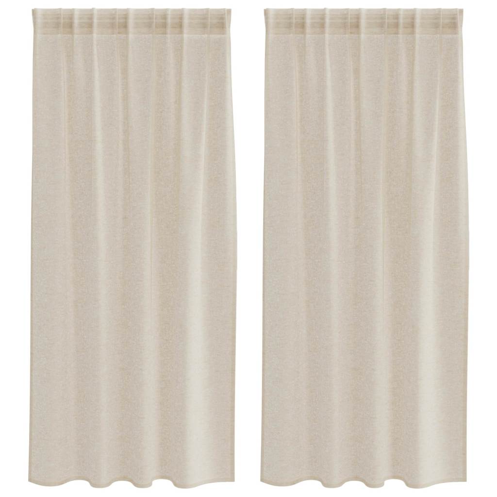 Voile Gardin 2 pcs Sandfarvet 175 x 140 cm Polyester