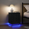 Sengeskab med LED-lys Sort 38x34x50 cm - Flotthjem