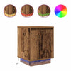 sengeskabe 2 stk. med LED-lys 38x34x50 cm gammelt træ-look - Flotthjem
