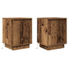 sengeskabe 2 stk. med LED-lys 38x34x50 cm gammelt træ-look - Flotthjem
