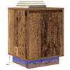 sengeskabe 2 stk. med LED-lys 38x34x50 cm gammelt træ-look - Flotthjem