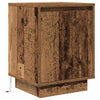sengeskabe 2 stk. med LED-lys 38x34x50 cm gammelt træ-look - Flotthjem