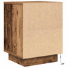 sengeskabe 2 stk. med LED-lys 38x34x50 cm gammelt træ-look - Flotthjem