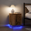 sengeskabe 2 stk. med LED-lys 38x34x50 cm gammelt træ-look - Flotthjem