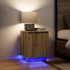 Sengeskab med LED-lys Håndværks eg 38x34x50 cm - Flotthjem