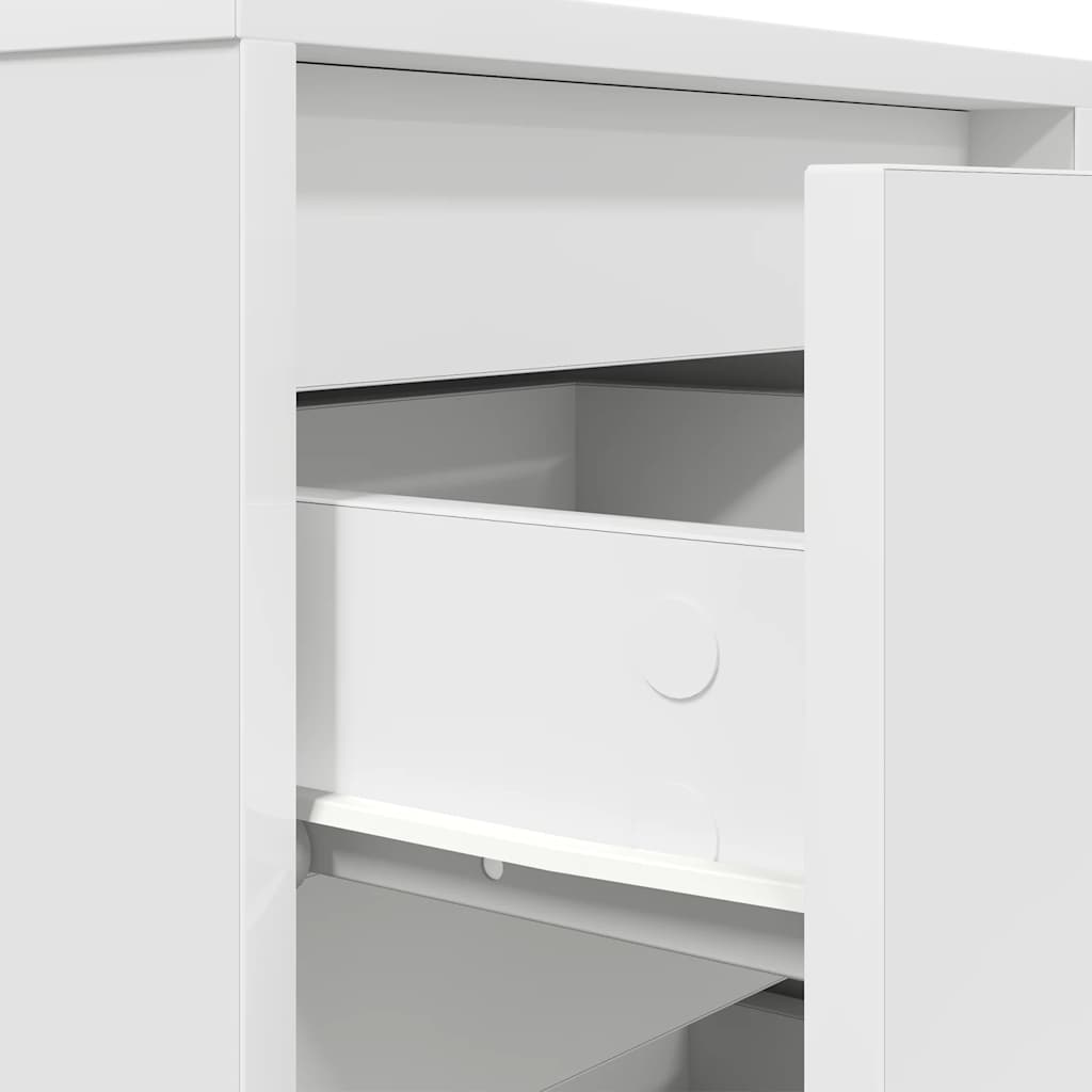 Sengeskab med LED-lys Hvid 38x34x50 cm - Flotthjem