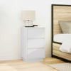 sengeskab med LED-lys 38x34x65 cm hvid - Flotthjem