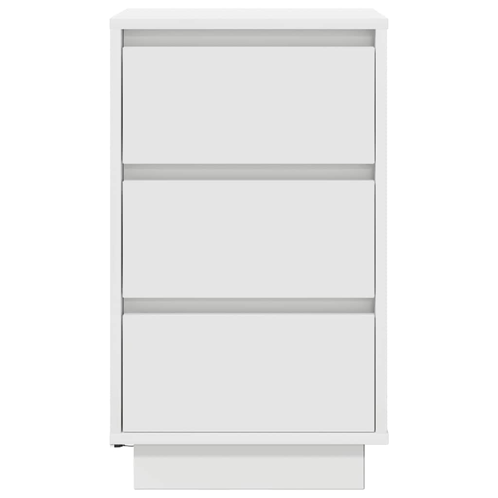 sengeskab med LED-lys 38x34x65 cm hvid - Flotthjem