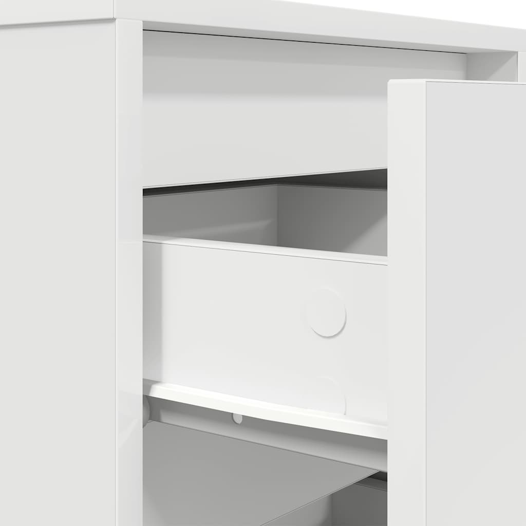 sengeskab med LED-lys 38x34x65 cm hvid - Flotthjem