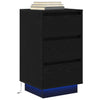 sengeborde med LED-lys 38x34x65 cm sort - Flotthjem