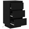 sengeborde med LED-lys 38x34x65 cm sort - Flotthjem