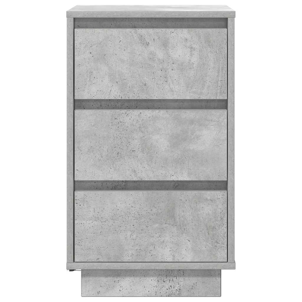 sengeborde med LED-lys 38x34x65 cm betongrå - Flotthjem