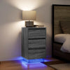 sengeborde med LED-lys 38x34x65 cm grå sonoma-eg - Flotthjem