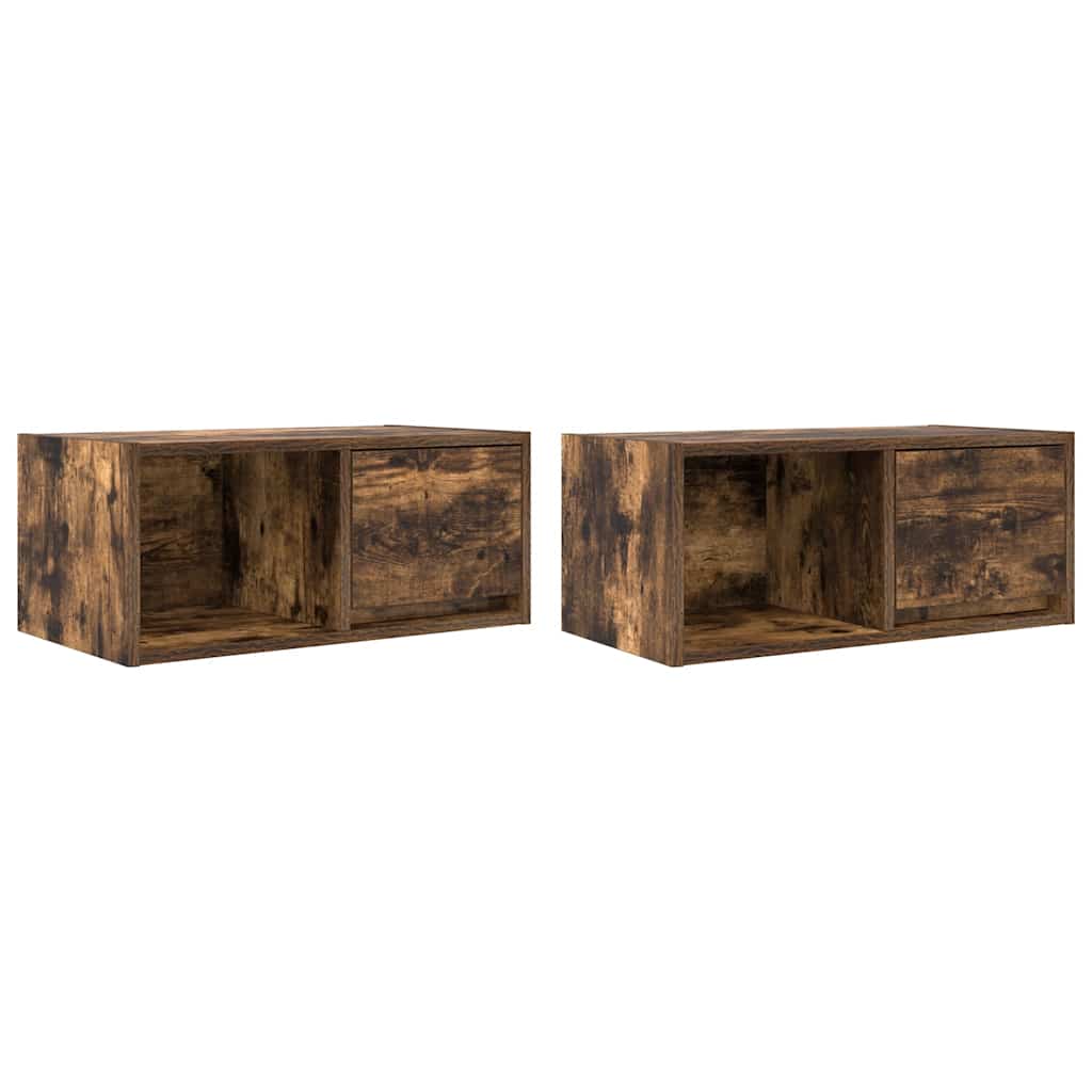 tv-skabe 2 stk. 60x31x25,5 cm konstrueret træ røget egetræ