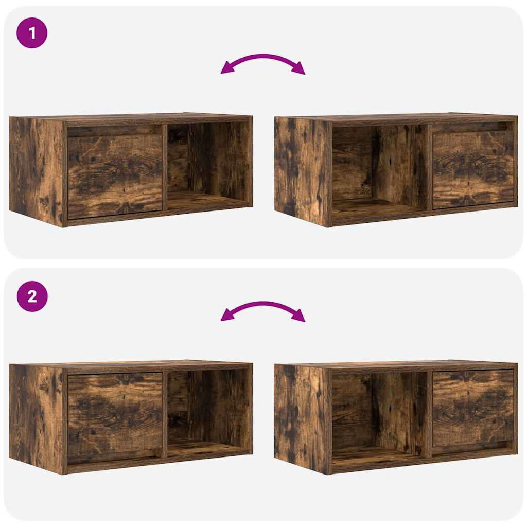 tv-skabe 2 stk. 60x31x25,5 cm konstrueret træ røget egetræ