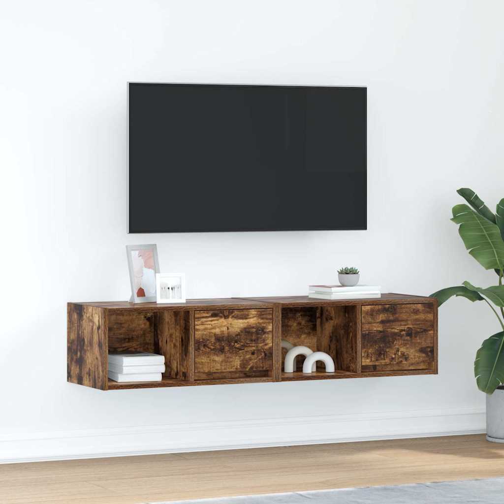 tv-skabe 2 stk. 60x31x25,5 cm konstrueret træ røget egetræ