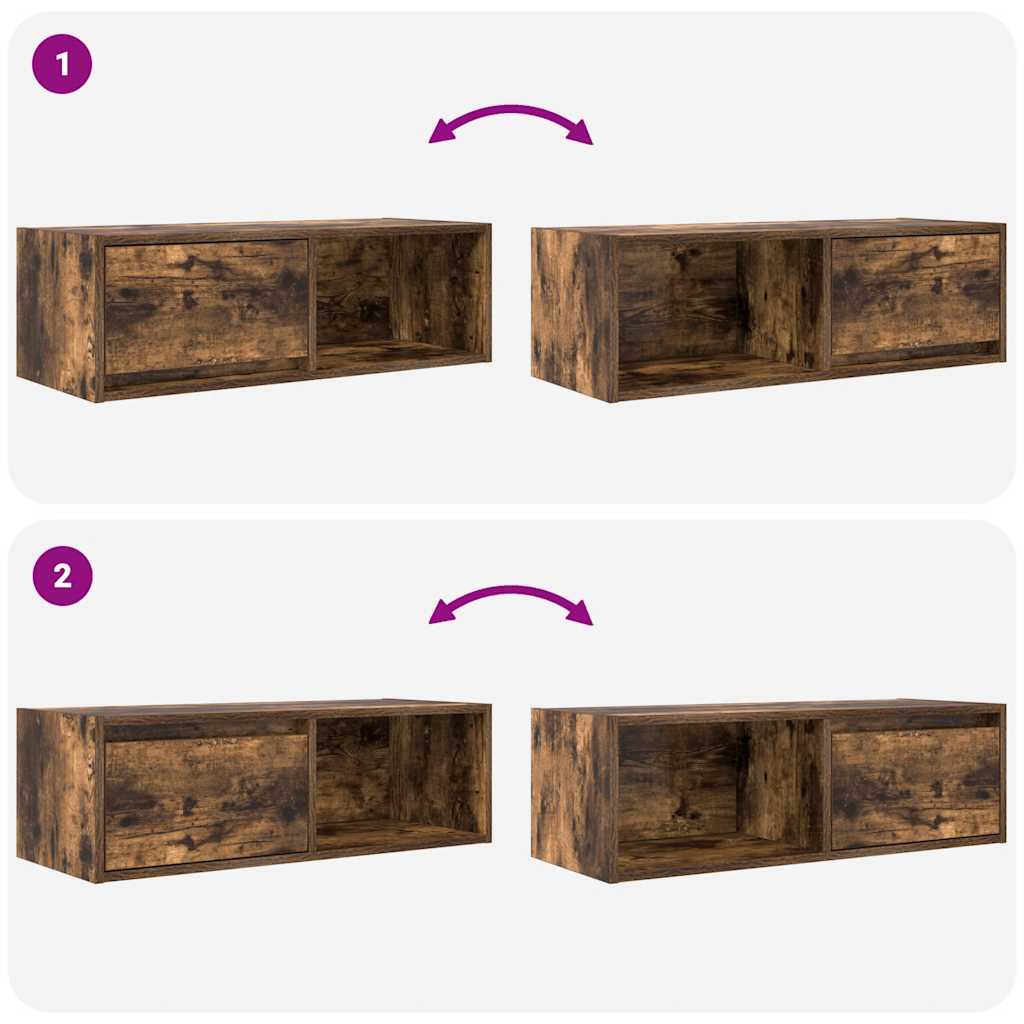 tv-skabe 2 stk. 80x31x25,5 cm konstrueret træ røget egetræ