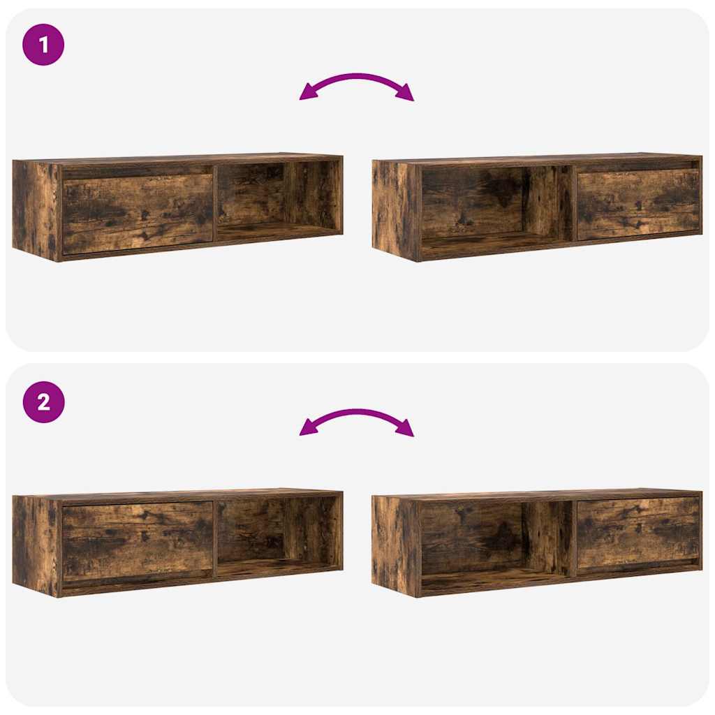 tv-skabe 2 stk. 100x31x25,5 cm konstrueret træ røget egetræ