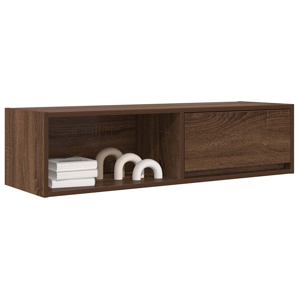 tv-borde 2 stk. 100x31x25,5 cm konstrueret træ brunt egetræ