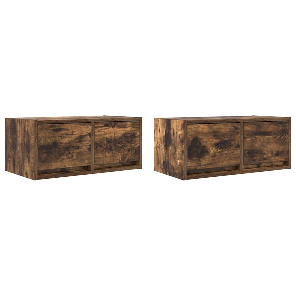 tv-skabe 2 stk. 60x31x25,5 cm konstrueret træ røget egetræ