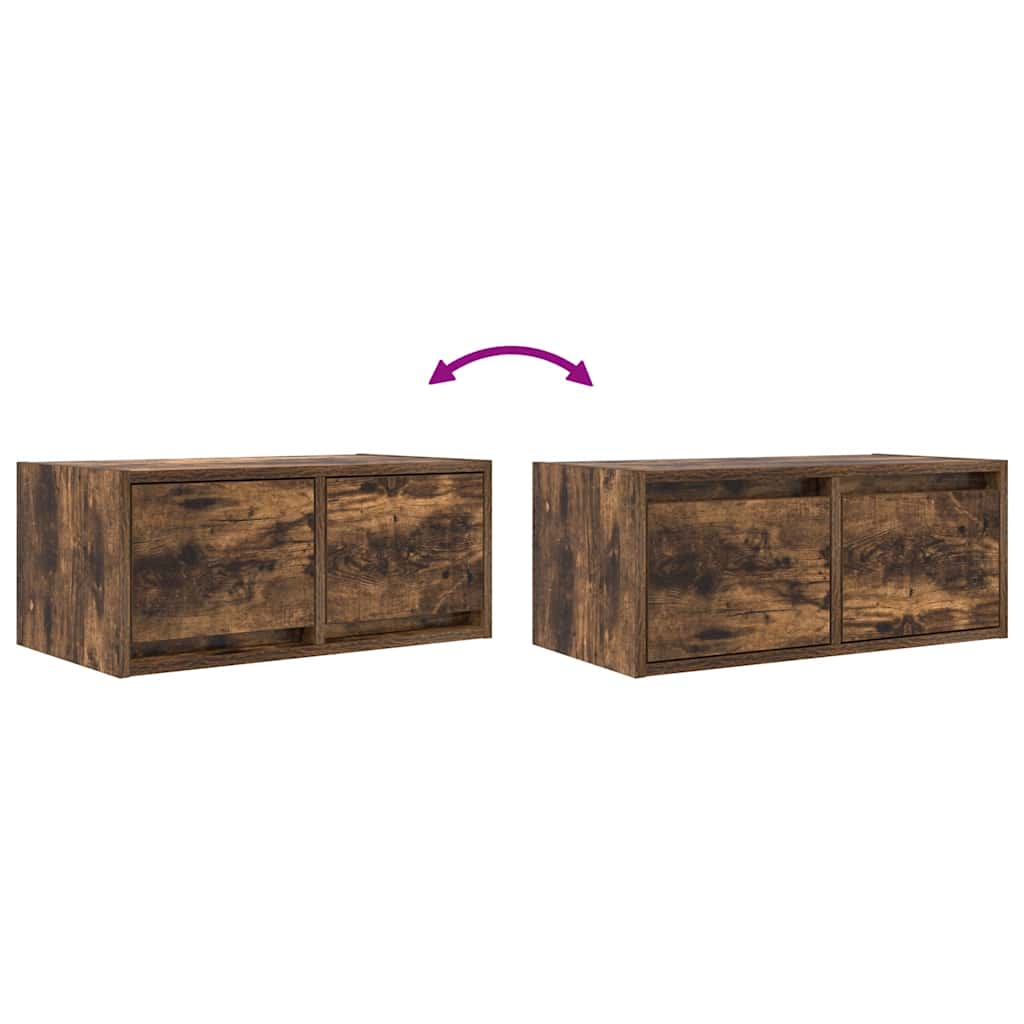 tv-skabe 2 stk. 60x31x25,5 cm konstrueret træ røget egetræ