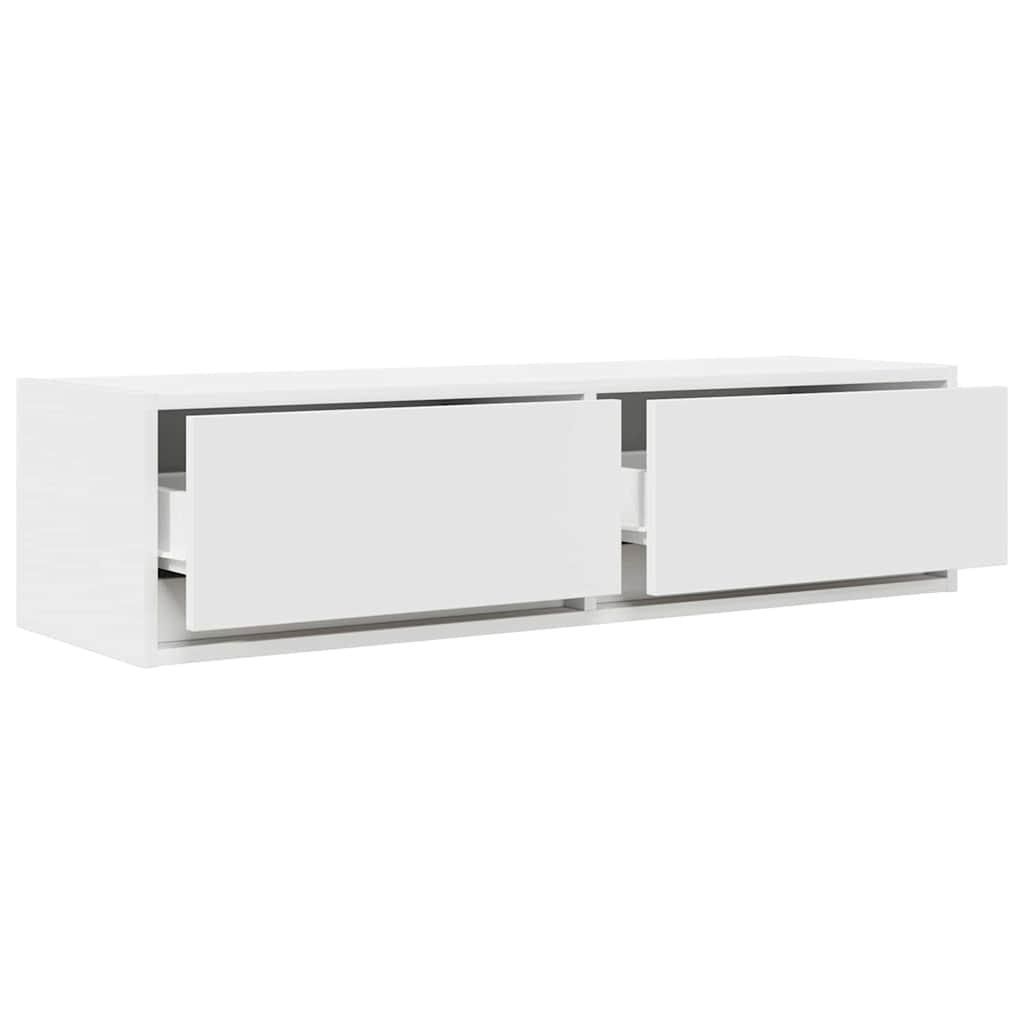 TV-skab med skuffe Hvid 100 x 31 x 25,5 cm Konstrueret træ