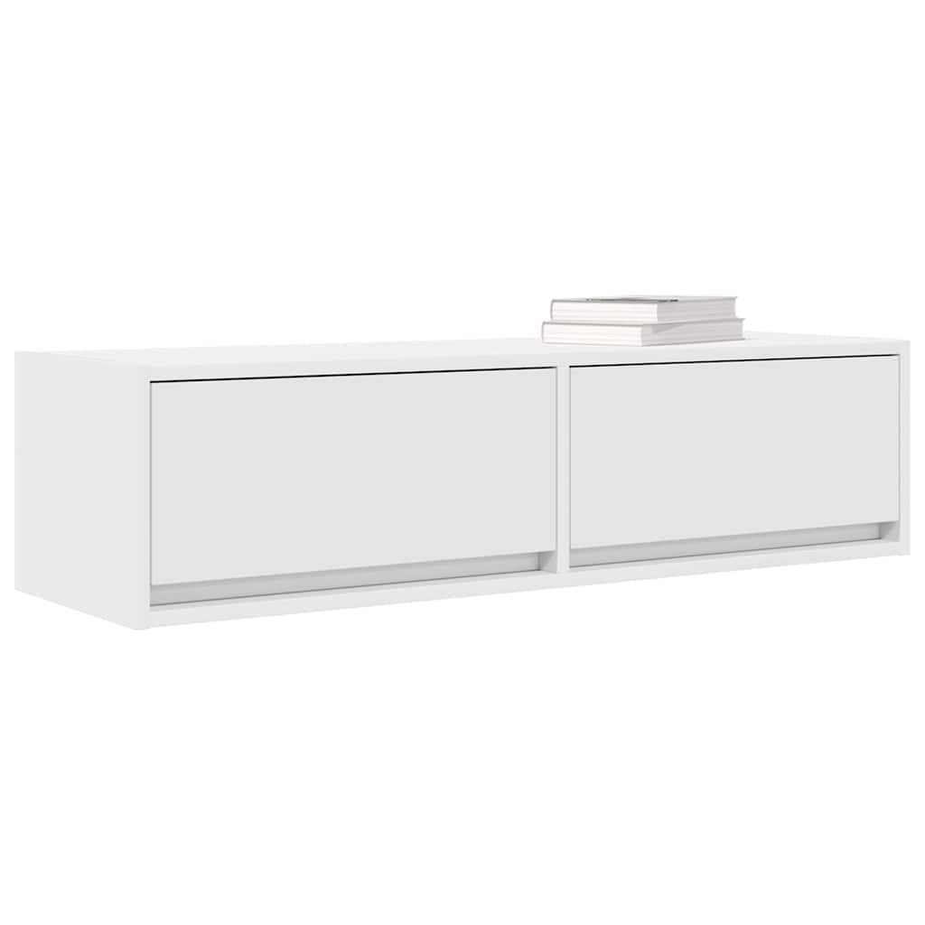 TV-skab med skuffe Hvid 100 x 31 x 25,5 cm Konstrueret træ