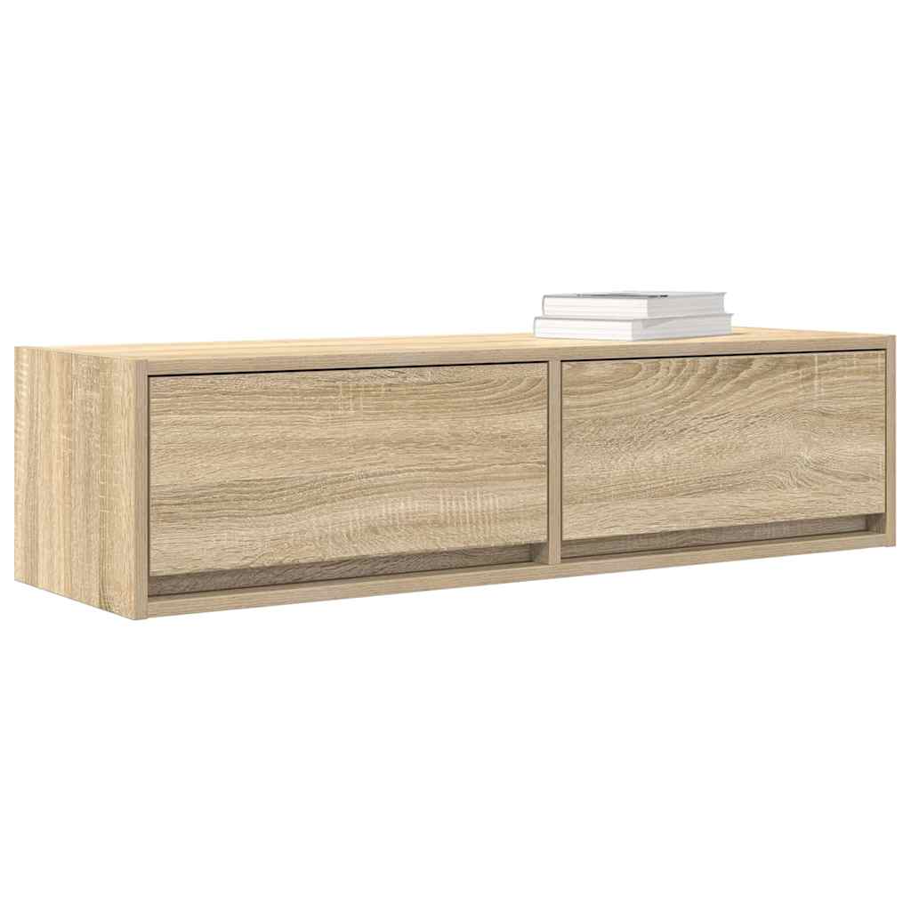 TV-skab med skuffe Sonoma-eg 100 x 31 x 25,5 cm Konstrueret træ