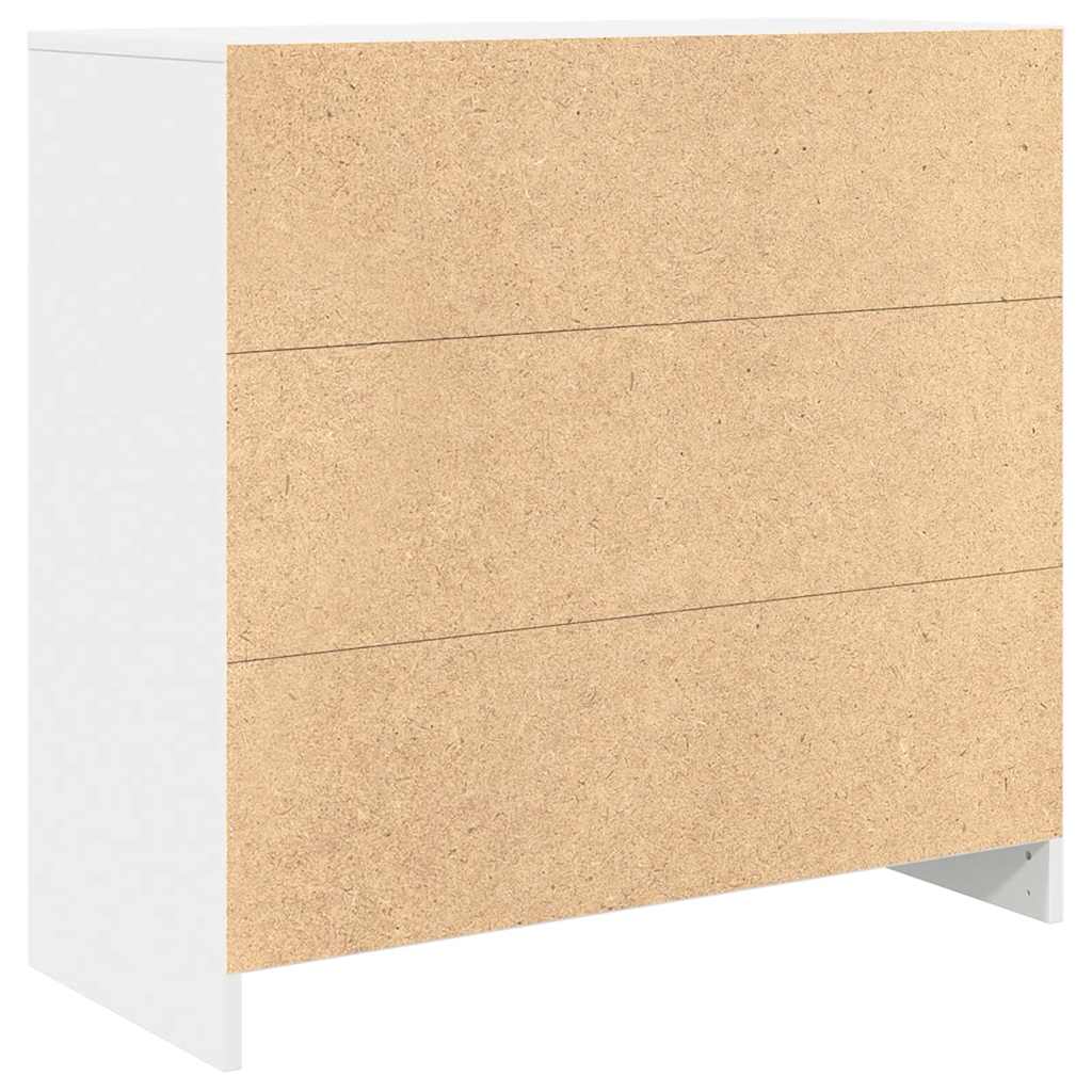 kommode med skuffe 80x34x76 cm konstrueret træ hvid