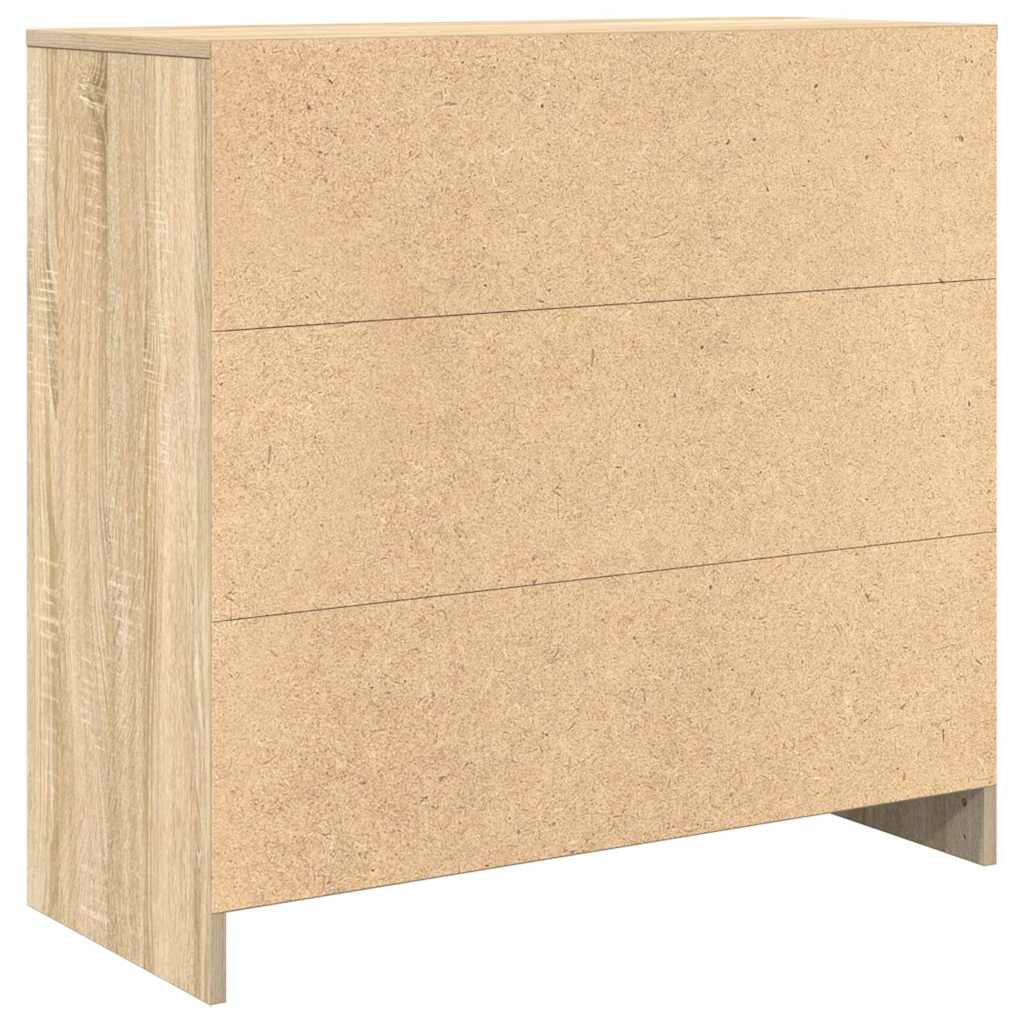 skænk med skuffe 80x34x76 cm konstrueret træ sonoma-eg