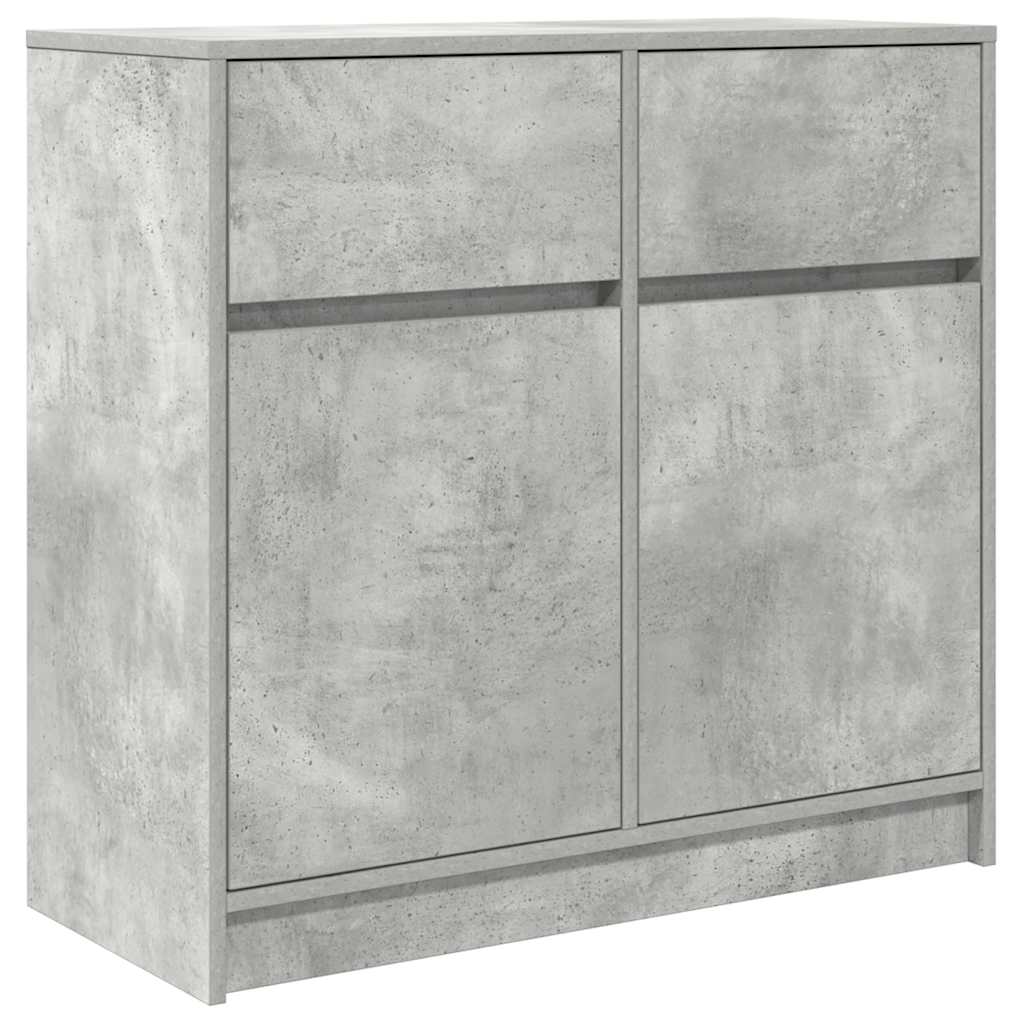 skænk med skuffe 80x34x76 cm konstrueret træ betongrå