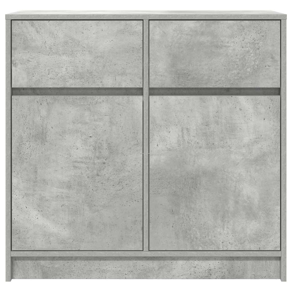 skænk med skuffe 80x34x76 cm konstrueret træ betongrå