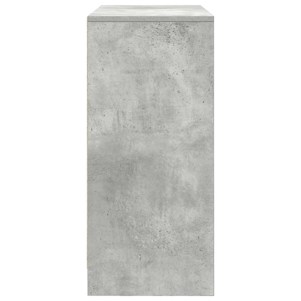 skænk med skuffe 80x34x76 cm konstrueret træ betongrå