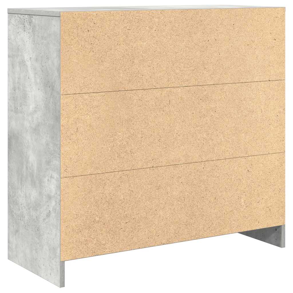 skænk med skuffe 80x34x76 cm konstrueret træ betongrå