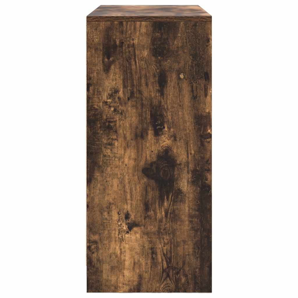 skænk med skuffe 80x34x76 cm konstrueret træ røget egetræ