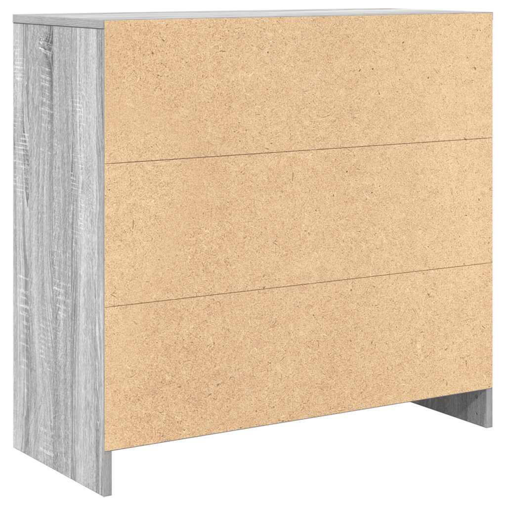 skænk med skuffe 80x34x76 cm konstrueret træ grå sonoma-eg