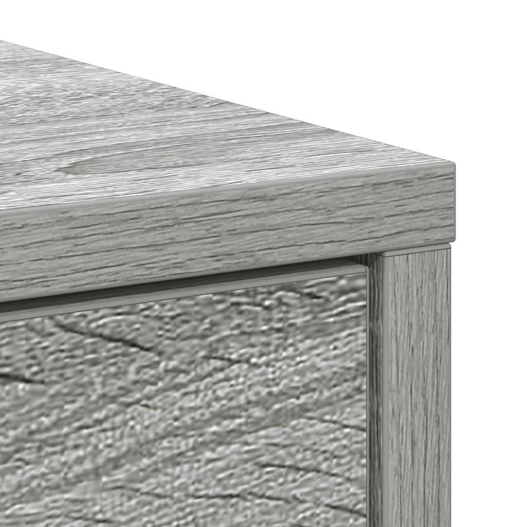 skænk med skuffe 80x34x76 cm konstrueret træ grå sonoma-eg