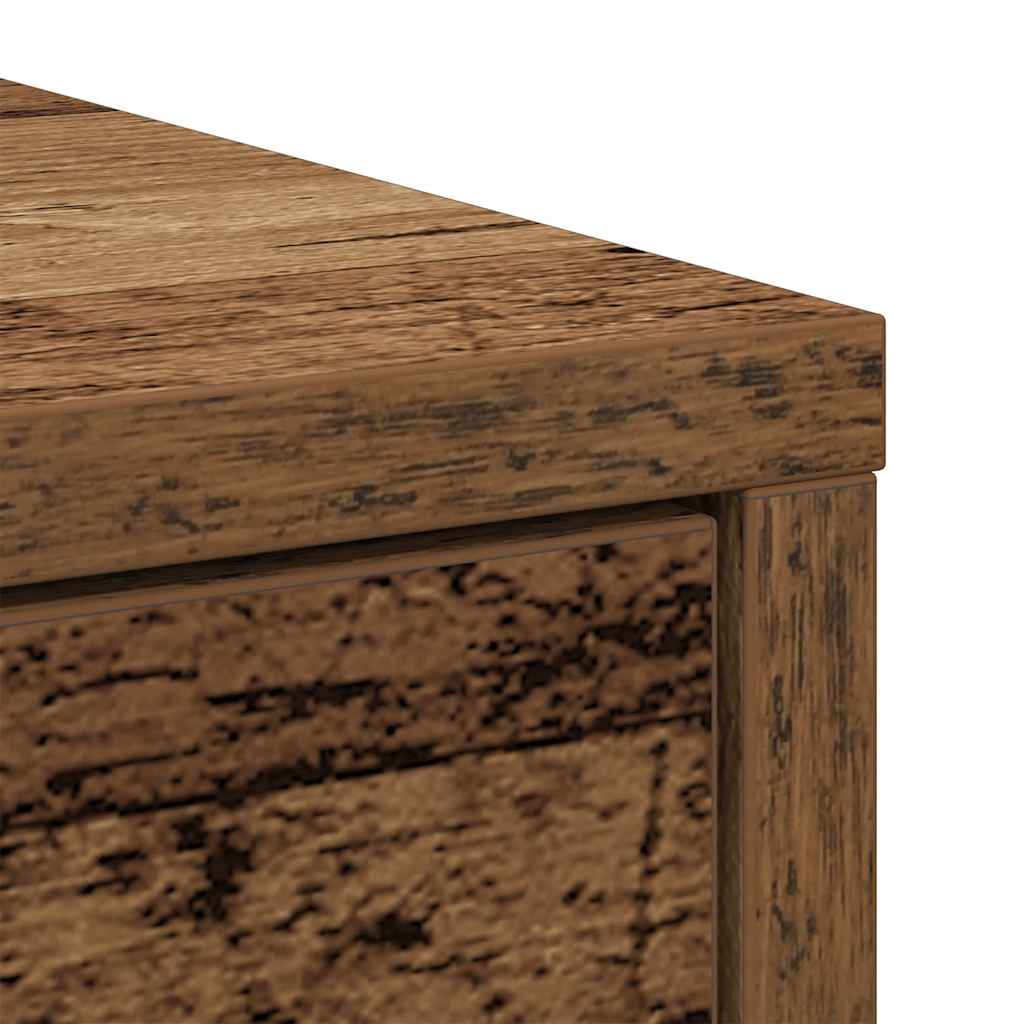 skænk med skuffe 80x34x76 cm konstrueret træ antikt træ