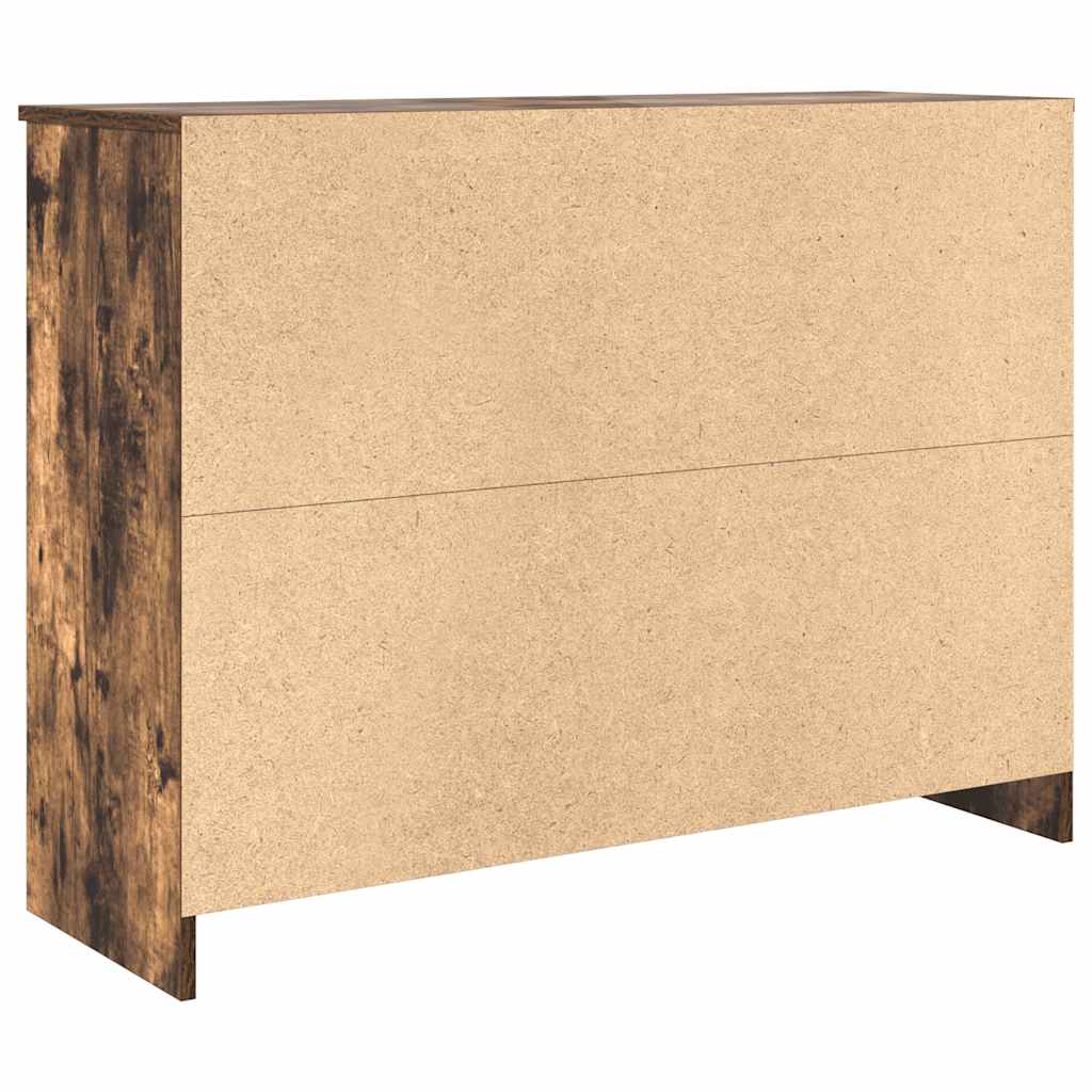 skænk med skuffe 101x35x76 cm konstrueret træ røget egetræ