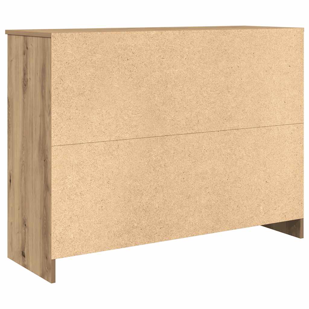 skænk med skuffe 101x35x76 cm konstrueret træ kunsteg